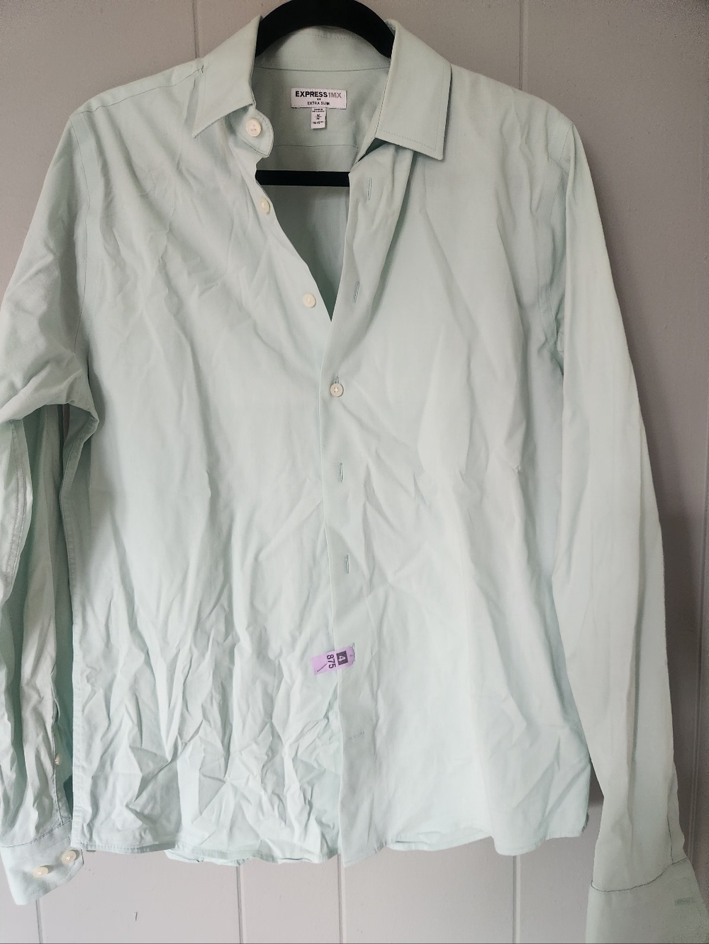 Express Men’s Light Mint Green Dress Shirt - Long Sleeve